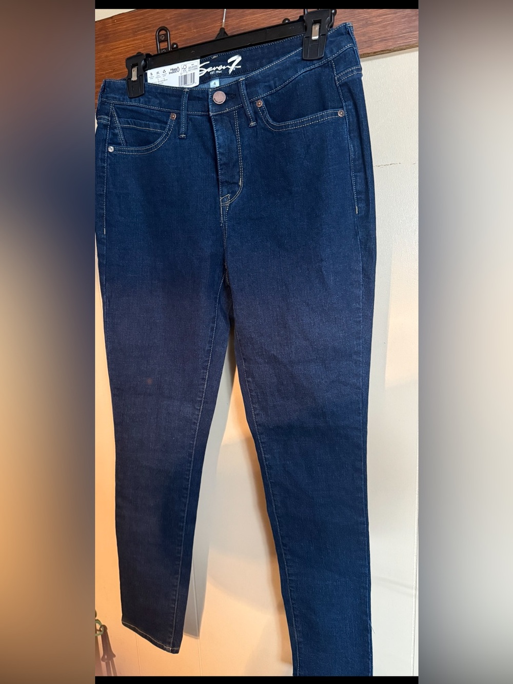 Seven7 Women's Skinny Jeans high rise Deep Indigo pockets women’s size 4 NWT